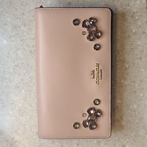 Rose COACH Wallet with Strap